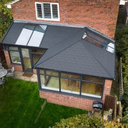 conservatory extension with tiled solid ultraroof by ultraframe