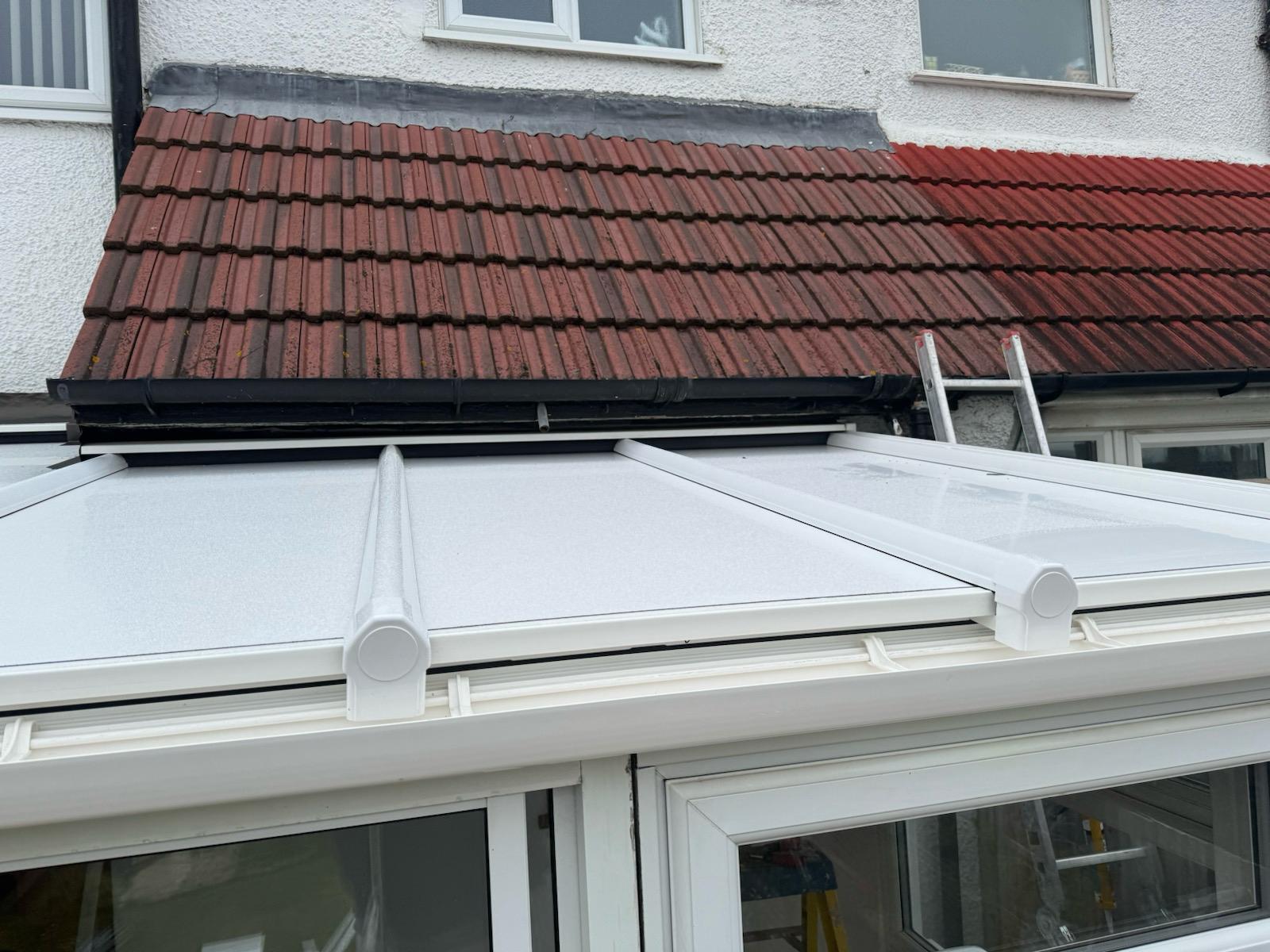 after - new white insulated conservatory roof panels